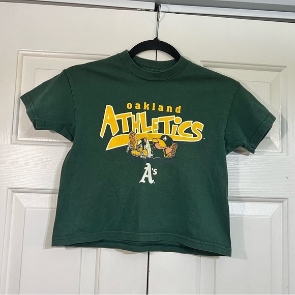 Vintage Oakland Athletics A’s Kids Green T-Shirt Womens Baby Tee *see descr* - Picture 1 of 3